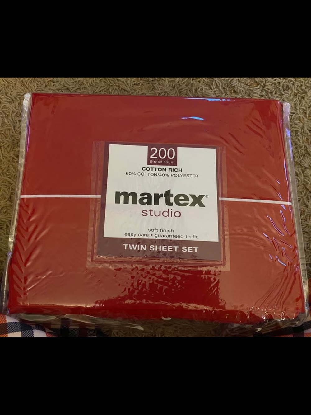 Martex Studio Twin Sheet Set - Deep Red
